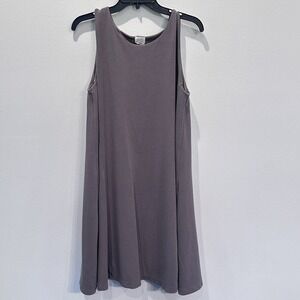 Womens Sigrid Olsen A-Line Tank Dress Knee Length Lined Sleeveless Tan Lagenlook